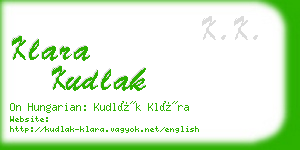 klara kudlak business card